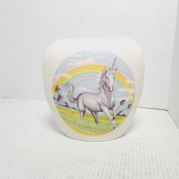 Unicorn Rainbow Fantasy Vintage Vase Retro 1980s/1990s Decorative Prop Unsigned - Picture 2 of 15